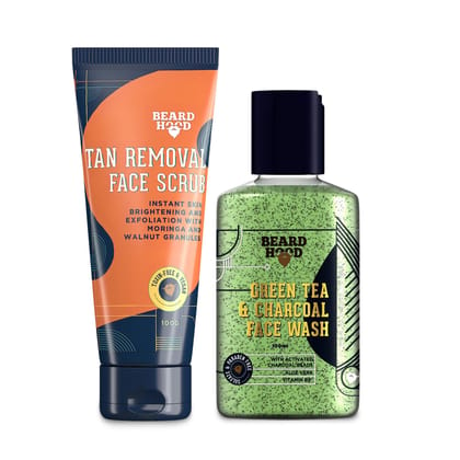 Tan Removal Face Scrub  Green Tea Face Wash Combo-Tan Removal Face Scrub & Green Tea Face Wash Combo - Default Title