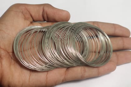 1 Kg, Silver Finish Memory Wire For Kids Bracelets Size 2.0