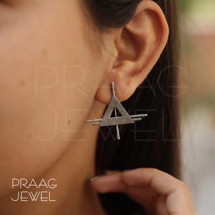 Jhalak 925 Silver Earrings With Oxidized Polish 0067 | Designer Earrings | Stud Earrings | Fashion Jewellery