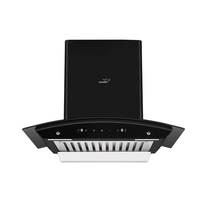 A10 BL140 Kitchen Chimney with 1200m /hr Suction, Thermal Auto Clean, Curved Glass, Baffle Filter, Motion Sensor Controls, Oil Collector Tray, LED Light (Black)