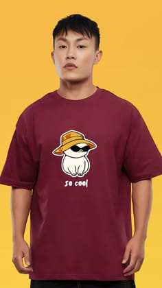 So Cool Maroon Oversized Tshirt-S