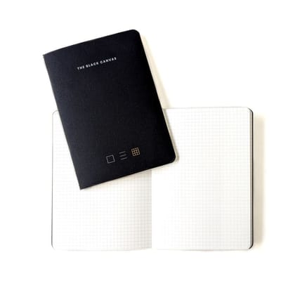 Black TBC Notebooks - A5-Square Grid