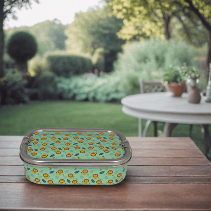 Lion Print Eco-Friendly Meenakari Steel Tiffin Box – Stylish & Durable-Lion