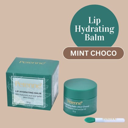 Perenne  Lip Hydrating balm (Mint Choco) With Hyaluronic acid and SPF 30(10 gm)-Pack Of 1 (10gm)