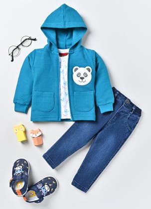 Boys T-shirt and Denim with Jacket-0-6M