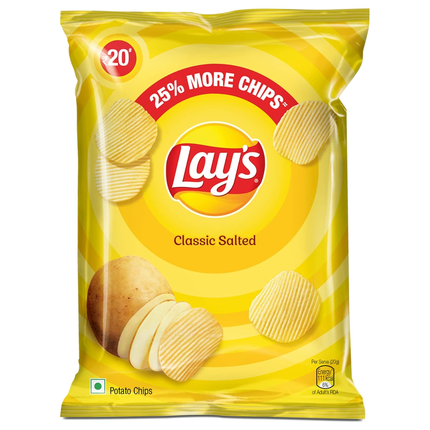 Lay's Potato Chips - Classic Salted Flavour, Crunchy Chips & Snacks, 50G