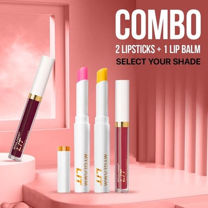 LIT Liquid Matte Lipstick Pack of 2 + LIT - pH Lip Balm Exclusive Combo