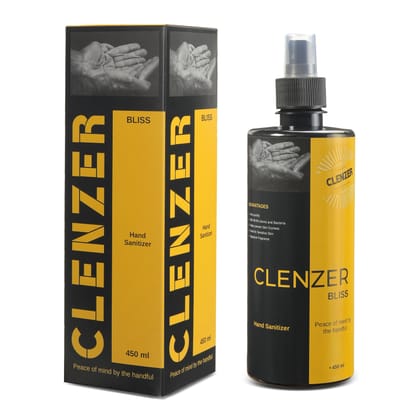 CLENZER Bliss Liquid Hand Sanitizer - 80% Ethyl Alcohol - 450 ml-450 ml