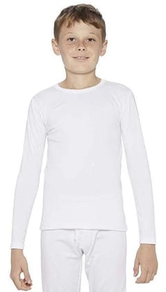 Monte Carlo Pure New Merino Wool Machine Washable Full Sleeves Round Neck Thermal for Boys Off White Color-18