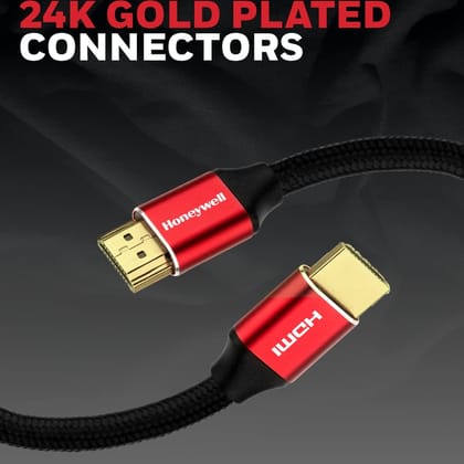 Honeywell 2 Meter Ultra High Speed HDMI Cable 2.1 Compliant Braided HC000013-HDM-2M-RED-V2.1