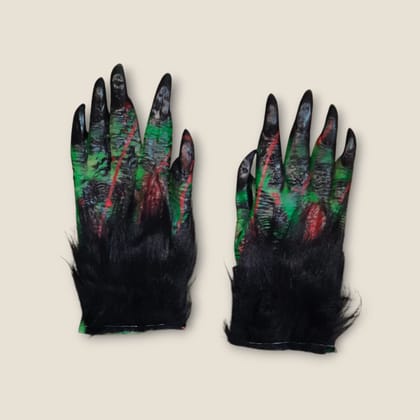 Halloween - Furry Hands Gloves Pair-Green