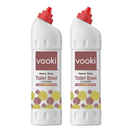 Vooki Heavy Duty Toilet Bowl Cleaner Fumeless Deep Action liquid - 500 ml Each (Pack of 2)…