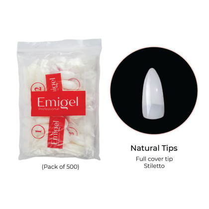 Emigel - Nail Tips - Nail Extension Essentials - Natural - 6 No (Pack of 500 Pcs)