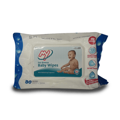 My Baby Wipes - Sea Breeze, No Paraben, Double Moisturizing, 80 Units Pouch