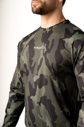 Camo Green Crewneck Full-Sleeve-S