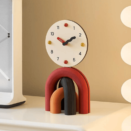 LUXURIOUS TABLE CLOCK - STYLE 14-Pattern 1 / Metal | Matte Finish / H: 11 | L: 6 (Inch)