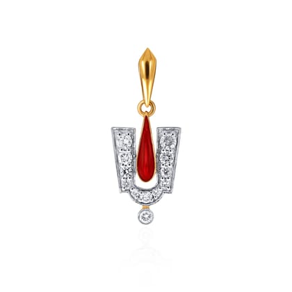 Senco 18K Yellow Gold Divine Emblem Diamond Pendant (Gold Weight- 1.4 g / 0.24 Ct / HI-SI)