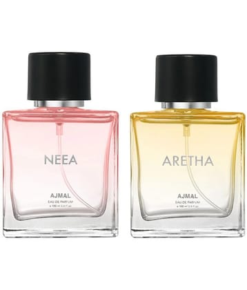 Ajmal Aretha & Neea EDP 100ml Long Lasting Perfume For Men & Women Pack of 2