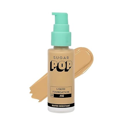 SUGAR POP Liquid Foundation – 05 Fig for Medium to Dusky Skin Tone | Full coverage | 10HR Stay | Lightweight & Water-resistant | 30 ML