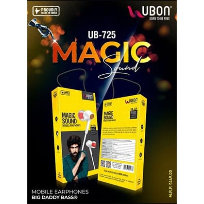 UBON UB-725 MagicSound Champ Wired Earphone (White)