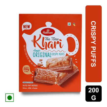 Haldiram's Tea Time Khari Classic Original Crispy Puffs, 200 gm Box