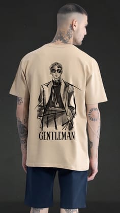 Gentlemen Beige Oversized Tshirt-S