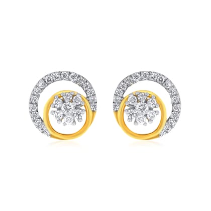 Senco Gold Encircling Sparkle Diamond Studs