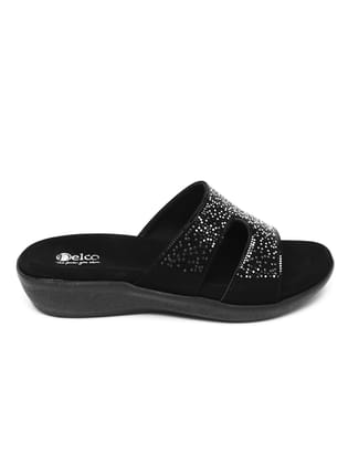 ALL day Comfort: Delco's Platform Chappal-36 / BLACK