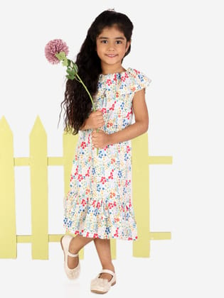 Blake White Floral Dress-4 to 5 years / Multicolored