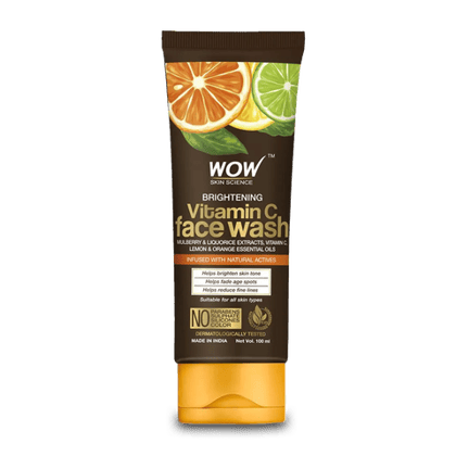 Wow Skin Science Brightening Vitamin C Face Wash, 100 ml Tube