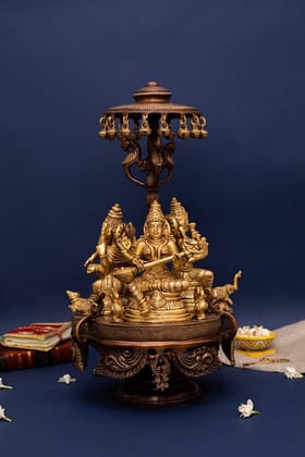 Rotating Lakshmi, Ganesha and Saraswati