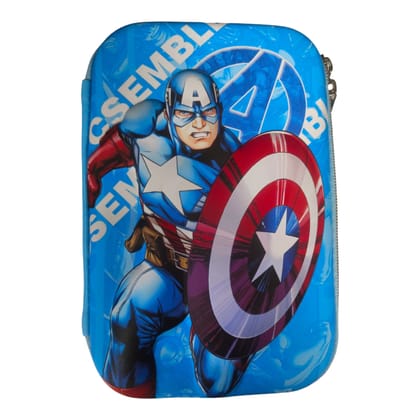 3D Captain America Design Embossed Pencil Pouch