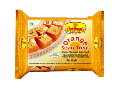 Haldiram's Soan Papdi (Orange Flavour) Packed Sweets - 500 Gm