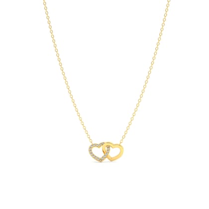 Double Heart Necklace-18k Gold Plated