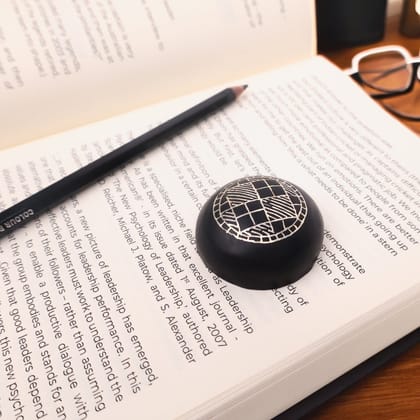 Black Paperweight - Bidri Art - Silver Inlay Work-Black