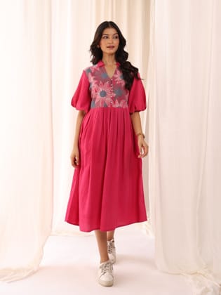 Dark Pink Midi Dress-34