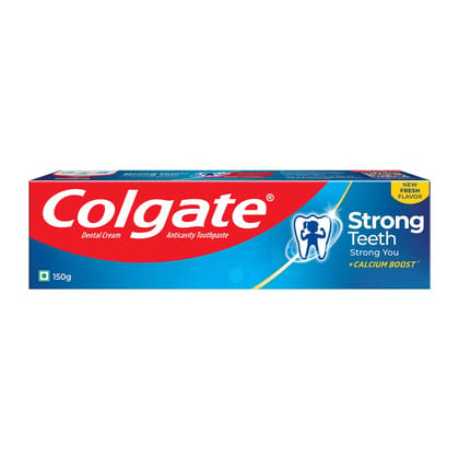 Colgate Strong Teeth Cavity Protection Toothpaste, Colgate Toothpaste With Calcium Boost, Toothpaste, 150G