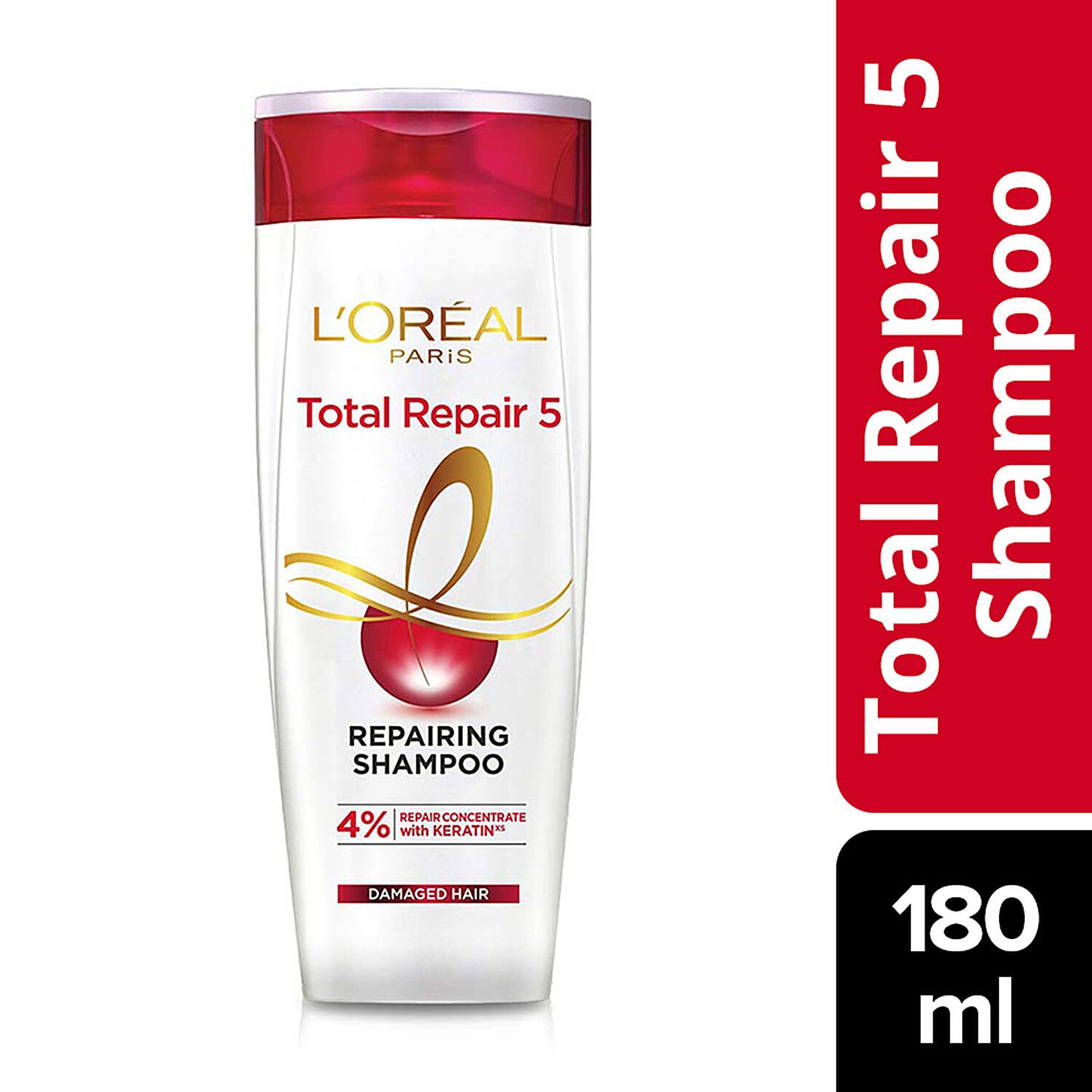 Loreal Paris Total Repair 5 Repairing Shampoo With Keratin Xs, 180 Ml Bottle