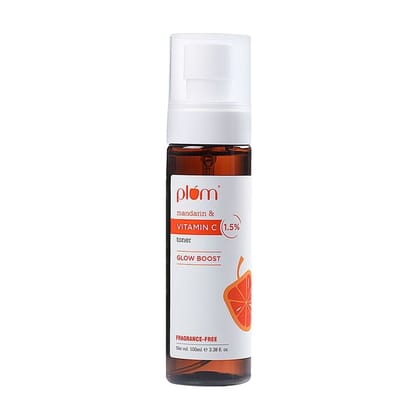 Plum Mandarin & Vitamin C 1.5% Glow Boost Toner, 100 ml | For Glowing Skin | Fragrance-Free | 100% Vegan