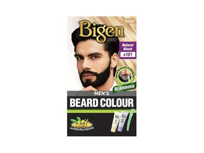 Bigen Mens Beard Colour B101, Natural Black