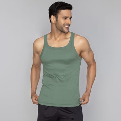 Pace Super Combed Cotton Vest Olive Green S