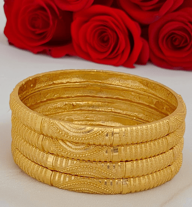 Jewels Kafe Gold Plated Bangle Set of 4-2.4