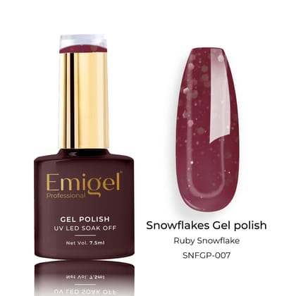 Emigel - Snowflakes Gel Polish - ⁠RUBY SNOWFLAKE - 007