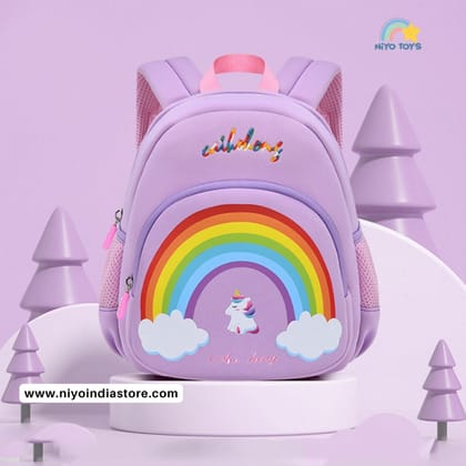 Cute Rainbow Backpacks for Kids Girls Boys Toddler Bag-Purple