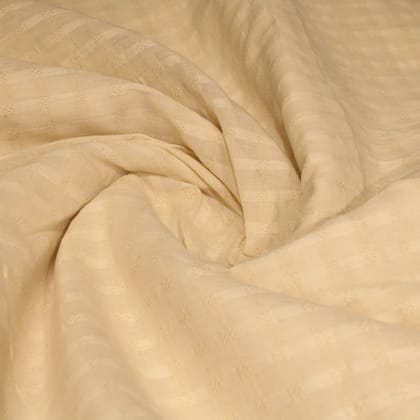 Natural Cotton Self Woven Dyeable Fabric-Per Meter