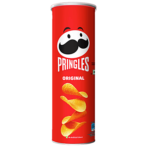 Pringles Original Potato Chips - Classic Salted Flavoured, 107 g Can