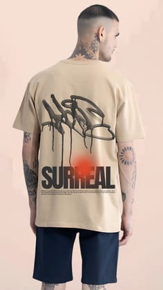 Surreal Beige Oversized Tshirt-S