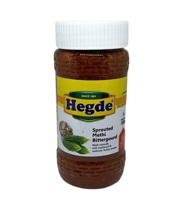 Hegde Spicy Sprouted Methi Bitter Gourd Pickle, 300 gm