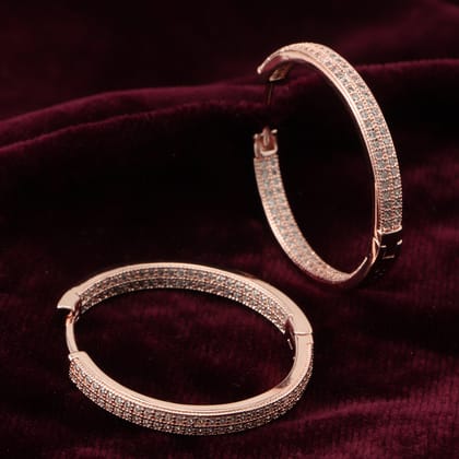 Rosegold Crystal Shadow Hoops