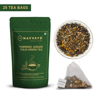 Turmeric Ginger Tulsi Green Tea - Teabags-25